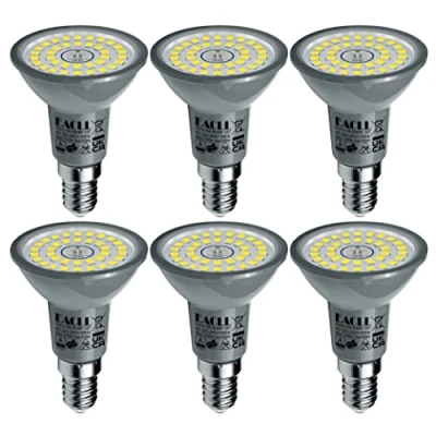 Bild av EACLL E14 LED kall vit 6 W ersätter 100 R50 halogen glödlampa, pack 820 lumen 6000 K lampa, AC 230 V flimmerfri energisparlampa, strålvinkel 120 strålkastare inte dimbar reflektorlampa