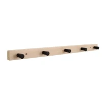 Bild av Home&gt;it coat rack with 5 hooks 50 cm natural/black hook beech