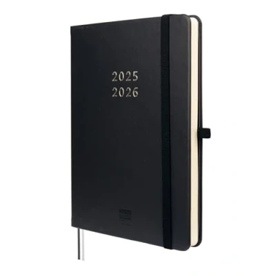 Bild av Finocam Minimal 18 month Planner 2025 2026 Horizontal Week View July December (18 months) International Black