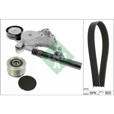 Bild av INA 529 0513 20 Jeu de courroies trapézoïdales à nervures avec poulie débrayable VOLKSWAGEN: Golf 4, New Beetle 3/5 portes, Bora Variant