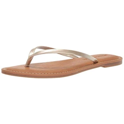 Bild av Amazon Essentials stringsandal för kvinnor, Guld, 11 US