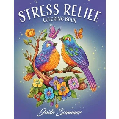 Bild av Stress Relief: Adult Coloring Book with Animals, Flowers, Fantasy, and More for Mindfulness Relaxation