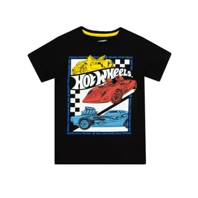 Bild av Hot Wheels T shirt Pojkarnas Racerbil Bomullströja för pojkar Svart 116