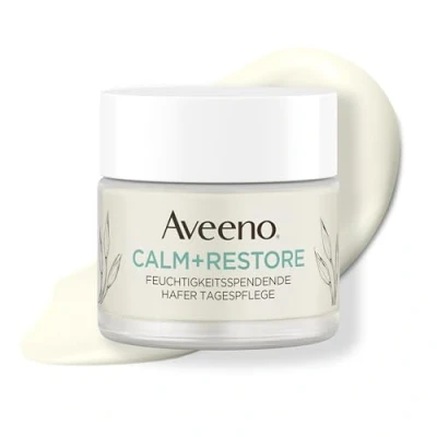 Bild av Aveeno CALM + RESTORE fuktgivande havre dagvård (50 ml), parfymfri 24 timmars fuktkräm, lugnar omedelbart känslig hud, med prebiotisk och lugnande modergräs