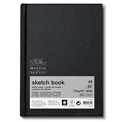 Bild av Winsor &amp; Newton 6673006 skissbok med 50 ark skisspapper, 170 g/m², inbunden rygglimning, mikroperforietta blad A5