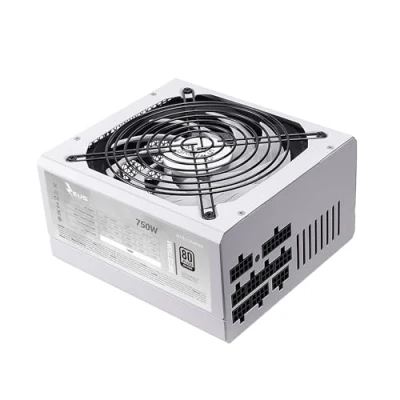 Bild av Mars Gaming MPZE750M, full modulär 750 W ATX strömförsörjning, 10 års garanti, 80 plus silver + 87% effektivitet, 140 mm FDB fläkt med AI RPM teknik, 105 º japanska kondensatorer, vit