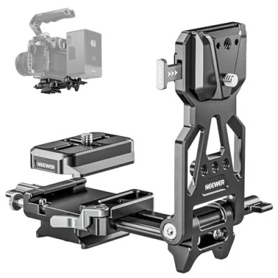 Bild av Neewer Vikbar V monterad batteriplatta med Arca typ snabbfrigörande kamera basplatta, lätt DSLR videorigg kompatibel SmallRig montering batteribur DJI RS4 RS3 Gimbal, PS015 PRO