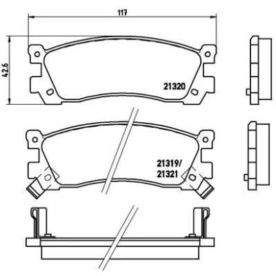 Bild av BREMBO P 49 025 Jeu de plaquettes frein avec indicateur d&#039;usure sans accessoires MAZDA: 929 III Berline, Xedos 9, MPV 1