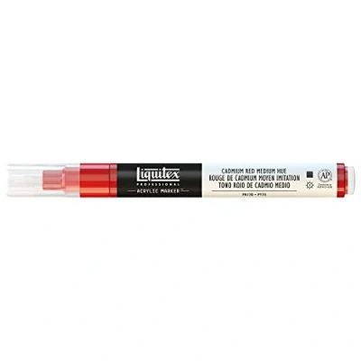 Bild av Liquitex 4620151 Professional Paint Marker, akrylmärkpenna med högpigmenterad vattenbaserad akrylfärg för inomhus och utomhusbruk, fin spets kadmiumröd medium nyans