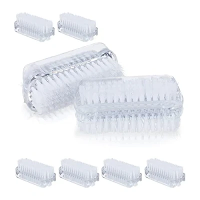 Bild av Relaxdays Nagelborste set om 8, dubbelsidig handborste med hårda borst, plast, HBT: 3,5 x 8,5 cm, transparent