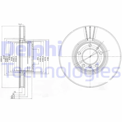 Bild av DELPHI BG9005 Disque de frein 324 30 5 ventilé huilé non traité sans roulement roue, bague ABS BMW: Berline, Touring