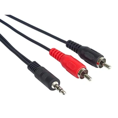 Bild av PremiumCord uttag till RCA Y kabel 1,5 m, jackkontakt 3,5 mm 2 x kontakt, RCA, stereoljud, för digitalkamera, TV, mobiltelefoner, MP3, HiFi, färg svart
