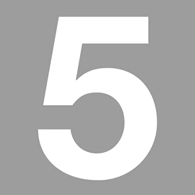 Bild av siffror klistermärke nr 5 I vitt höjd 10 cm självhäftande husnummer, för fastsättning utomhusbruk, brevlåda, dörr väderbeständig kfz_674_5