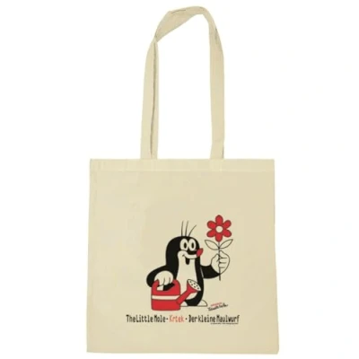 Bild av Logoshirt® Krtek I The Little Mole Tryckt Tote Bag Shoppingväska 100 % Bomull Återanvändbar Med långa handtag Licensierad Design, Naturlig_trädgårdsmästare, En storlek