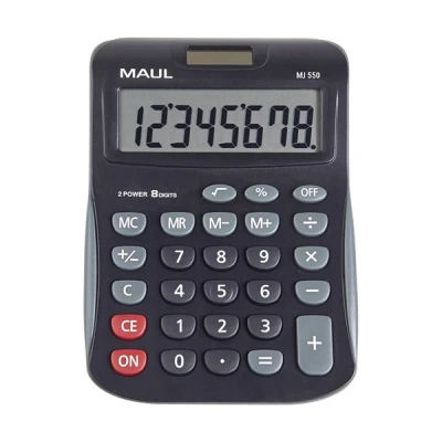 Bild av Maul Miniräknare Mj 550, Stor Display Med 8 Ställen, Standardfunktioner För Kontor, Hem, Skola, Solkalkylator Batterianvändning i Mörkret, Funktionstangenter Färgade, Rosa
