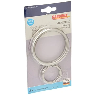 Bild av GARDINIA dekorativ ring, för drapering av gardiner och gardintyg, utvändigt ca Ø 45/80 mm, 2 st, Metall, Silvermatt