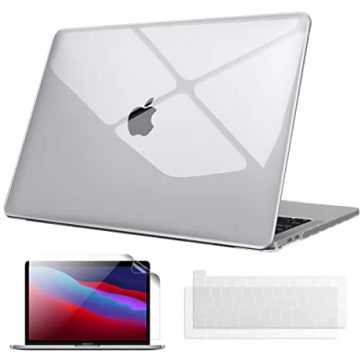 Bild av Fintie Fodral kompatibelt med MacBook Pro 13 20202016 A2338 M1 A2289 A2251 A2159 A1989, ultratunt slätt hårt skal skyddsskal Snap Case+2 tangentskydd + 1 skärmskydd transparent