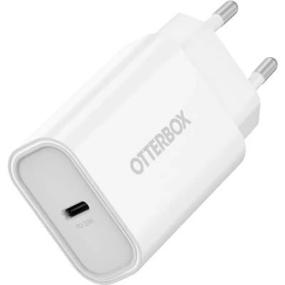 Bild av OtterBox Standard EU 30W USB C PD väggladdare, snabbladdare för Smartphone och surfplatta, falltestad, tålig, Vit