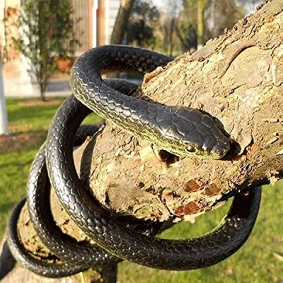 Bild av LANTING Realistisk gummiorm, orm, 130 cm lång falsk orm Mamba för trädgårdstillbehör skrämmande fåglar, upptåg, halloweendekoration.