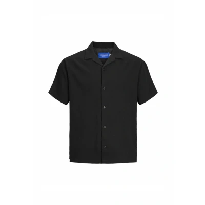 Bild av JACK &amp; JONES Jorluke Crinkle Resort Shirt Ss Sn fritidsskjorta, svart, XL