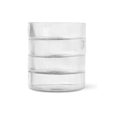 Bild av ferm LIVING Ripple serveringsskål, klar, Ø 12,2 cm, set om 4