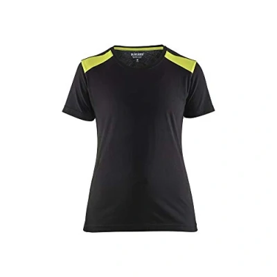Bild av T SHIRT 3479 1042 DAM SVART/VARSELGUL L Beijerbygg Byggmaterial