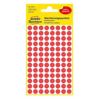 Bild av Avery Färgkodningsprickar ø8 mm röd 416/fp