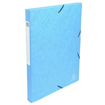 Bild av Exacompta Ref 50306E 1 Exabox arkivbox med resårband 600 g/m2 glansig kartong 2,5 cm rygg 25 x 33 för A4 dokument turkos färg levereras monterad