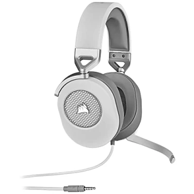 Bild av Corsair HS65 surround gamingheadset (Dolby Audio 7.1 ljud på PC och Mac, SonarWorks SoundID teknik, Rundupptagande mikrofon, Kompatibilitet med flera system,Volymreglage öronkåpan) Vit
