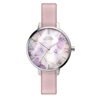 Bild av S.Oliver Damer analog kvartsarmbandsur med rostfritt stål armband, Silver rosa, Band