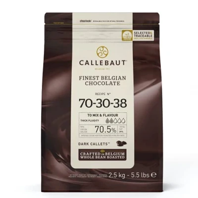 Bild av CALLEBAUT Receipe nr 70 30 38 kuverdörr kalletter, delikat choklad, 70,5% kakao, 2,5 kg 1 pack