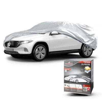 Bild av WALSER presenning bil all Weather Basic, vattentät, 100% väderbeständig bilpresenning, bilskydd utomhus, bilpresenning helgarage SUV storlek M silver