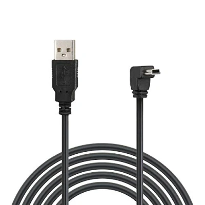 Bild av Wicked Chili MiniUSB datakabel/laddningskabel 90 kontakt kompatibel med Garmin nüvi 1240, 1350T, 1390T, 350, 360, 610T, 650, 660TFM, 670TFM GPS (1,8 m) svart