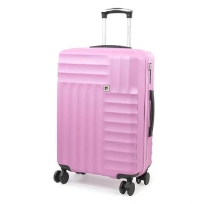 Bild av Pierre Cardin Soleil Resväska hårt resebagage med 8 spinner 360 graders hjul TSA lås och teleskophandtag, Fondant rosa, M,