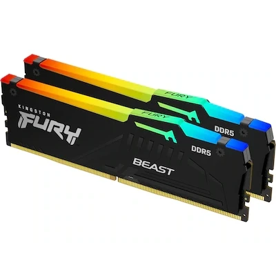 Bild av Kingston FURY Beast RGB DDR5 6000 32GB CL36 Dual Channel (2 pcs) AMD EXPO Svart med