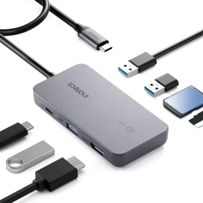 Bild av Inateck 7 i 1 USB C hub med 4K HDMI, PD 100 W, 3 A 3.2 10 Gbps, SD/TF kortläsare, 50 cm kabel, kompatibel Windows 7/8/10/11, Mac OS, Linux