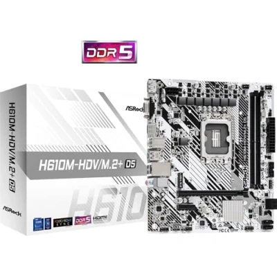 Bild av ASRock H610M HDV/M.2+ D5 Moderkort Intel H610 LGA1700 socket DDR5 RAM Micro ATX