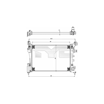 Bild av TYC 725 0035 Radiateur du moteur pour véhicules avec système de climatisation 539 378 23 boîte vitesses manuelle ailettes jointes mécaniquement