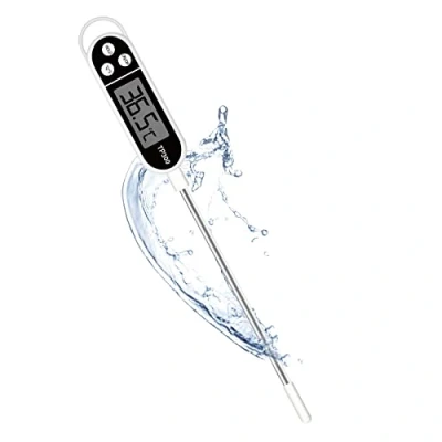 Bild av Jsdoin Digital köttmattermometer, Matlagningstermometer, Snabbläsning Lång Sond Automatisk Avstängning LCD skärm Kökstermometrar för Grill, Kött, Socker, Mjölk, Vatten, Sylt, Grill (Batteri Ingår)