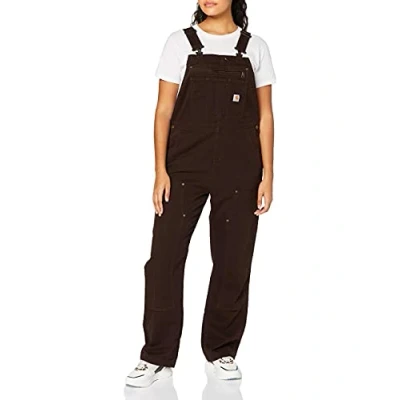 Bild av Carhartt, Dam robust flex lös passform kanvas haklapp overall, Mörkbrunt, M