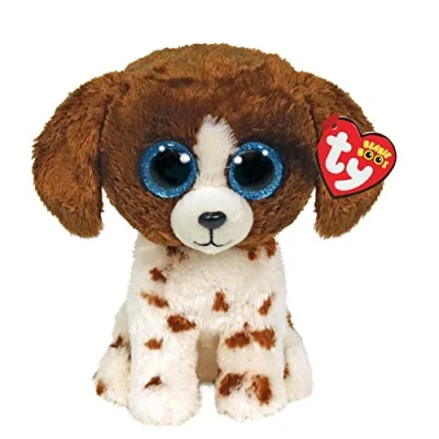 Bild av Ty Muddles Brown &amp; White DOG Beanie BOO Medium Ausgestop Gosedjur för barn, Storlek: One Size, Multi coloured