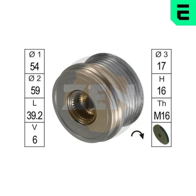 Bild av ERA ZN5449 Poulie d&#039;Alternateur OPEL: Corsa D 3/5 portes, Astra H GTC, FIAT: Doblo I Cargo, Grande Punto portes