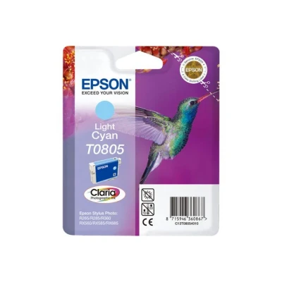 Bild av Epson Bläckpatron T0805, C13T08054010 Hummingbird, Claria Photographic bläck, ljus cyan, singelförpackning