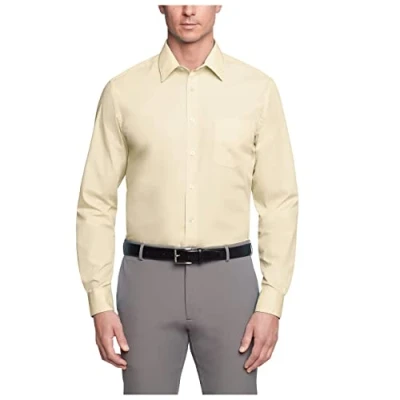 Bild av Van Heusen Poplin Solid Skjorta herr, normal passform, 17&quot; Neck 36&quot; 37&quot; Sleeve