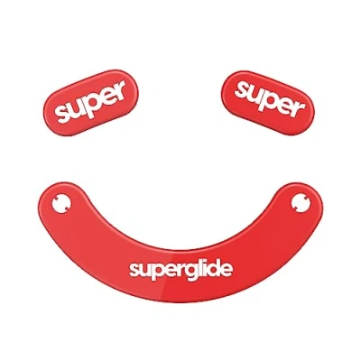 Bild av Superglide2 Ny kontrollerbar hastighet texturerad yta smidigaste musfötter/glider tillverkad med ultrastark glas slät och hållbar sula för Razer Viper V2 PRO [RÖD]