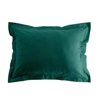 Bild av mjukhet inuti kuddfodral 50 x 70 cm 100% ekologisk bomull smaragd