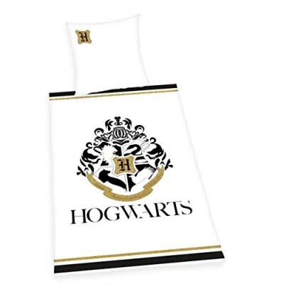 Bild av Herding Harry Potter sängklädesset, med guldtryck, vändmotiv, påslakan 135 x 200 cm, örngott 80 bomull/Renforcé