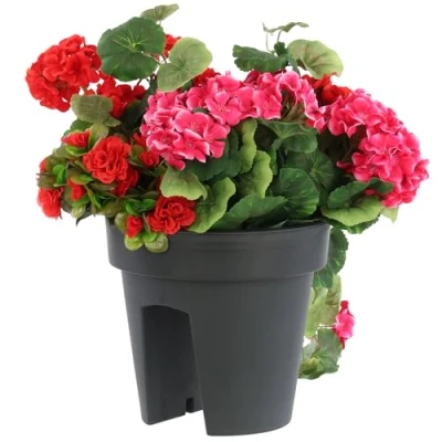 Bild av Botle balkonglåda, blomlåda, räckkorg, räcke, kruka 24,5 cm 5 l antracit balkong, oval