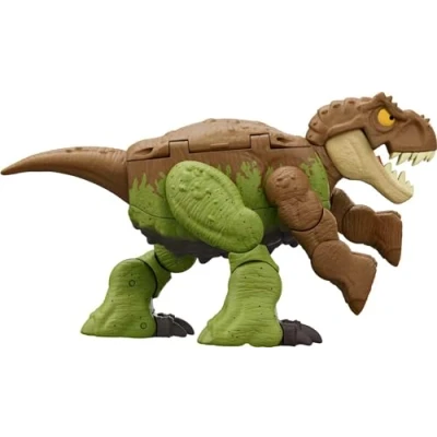 Bild av Mattel Jurassic World dinosaurie, förvandlingsleksak i 11steg, Tyrannosaurus T Rex till Ankylosaurus Double Danger 2 1 leksak, Fierce Changers HLP06