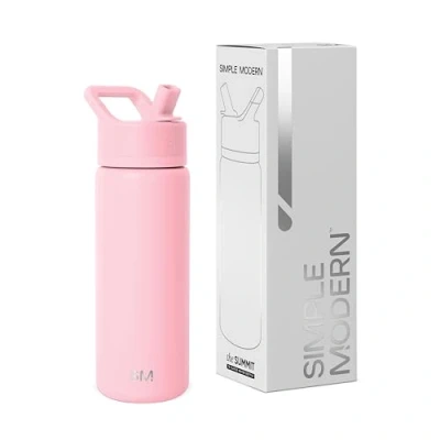 Bild av Simple Modern vattenflaska för barn med sugrör läckagesäker isolerad flaska i rostfritt stål flickor, pojkar Summit Collection 530 ml rouge